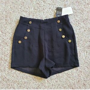 Vintage High Waisted Nautical Black Shorts S